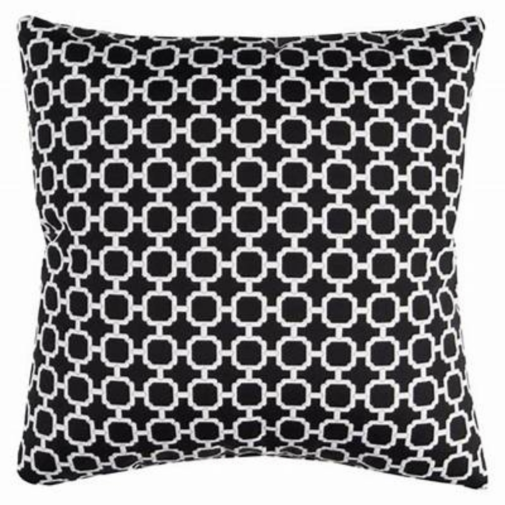 Rizzy Home Decorative Poly Filled Throw Pillow Geometriv 22"X22" Black